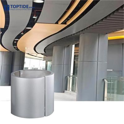 Customized Width Powder Coated Metal Pole Coverings Wall Mounted