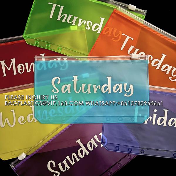 Cash Budget Envelopes For Budgeting Slider Zipper Binder Pouch Loose Leaf Bags Insert Pages Waterproof Document