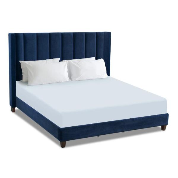 Wood Master Bedroom Furniture Upholstered Platform Bed