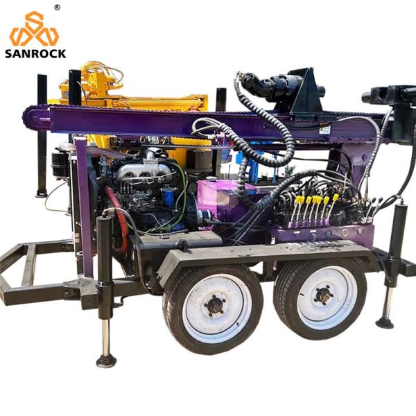 Hydraulic Water Well Drilling Rig Trailer Mounted Drilling Rig Diesel Water Drilling Equipment