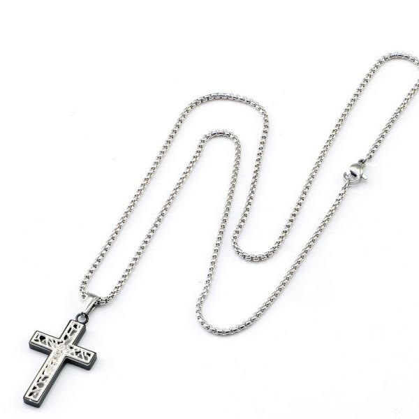 New hollowed out cross men's necklace, fashionable, simple and exquisite accessories wholesale