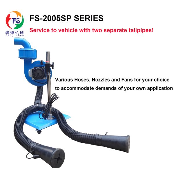 Dual Inlet Portable Exhaust Extractor with Carbon Filter for Heavy-Duty Vehicles