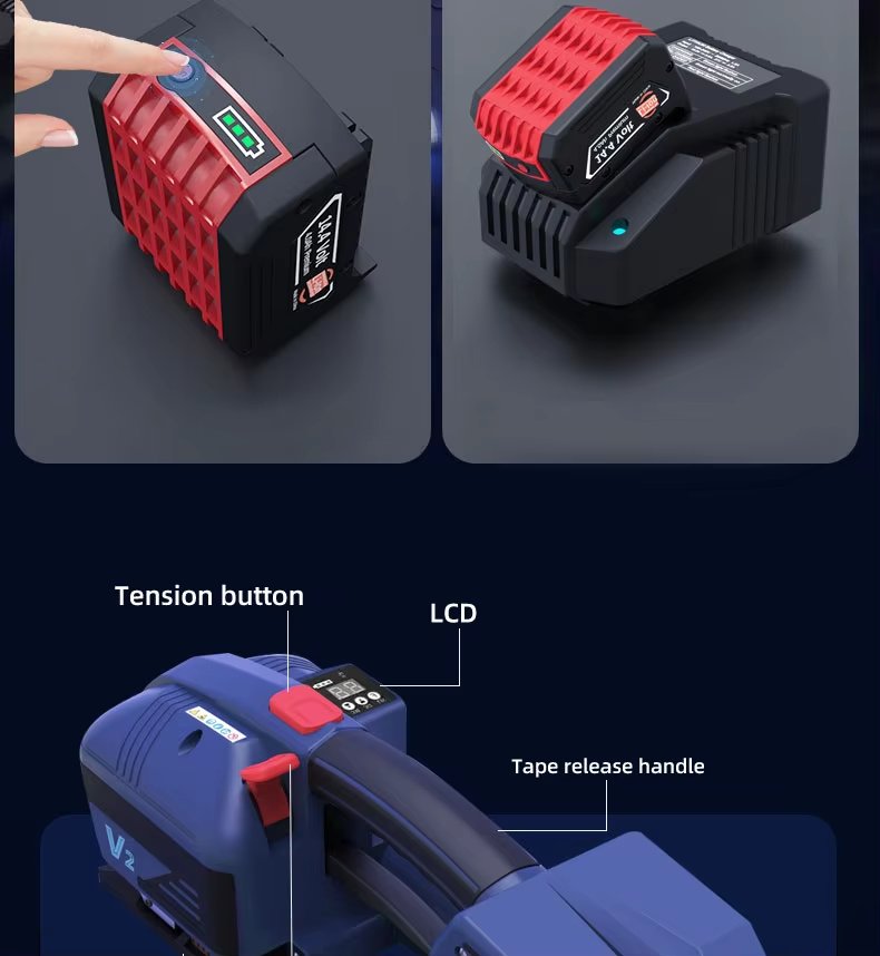 Handheld Portable Electric Packing Tool PP Pet with Battery Semi-Automatic Strapping Machine