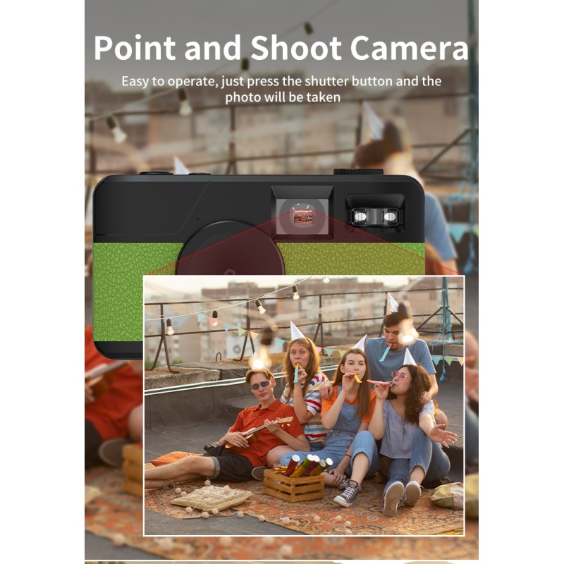 Retro Screenless Digital Camera Screen-free 8 Mode Filters Without Screen 8MP Photo with Photo Counter LED Flash Camping Camera