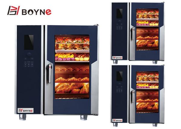 Commercial Kitchen Cooking Equipment LCD Version Combi Convection 10 GN 1/1 Gas Safety System