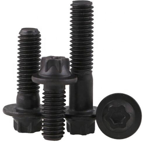 12 Torx Point Flange Head Bolt Din34800 Black Oxide Steel Material ASME B18.6.3