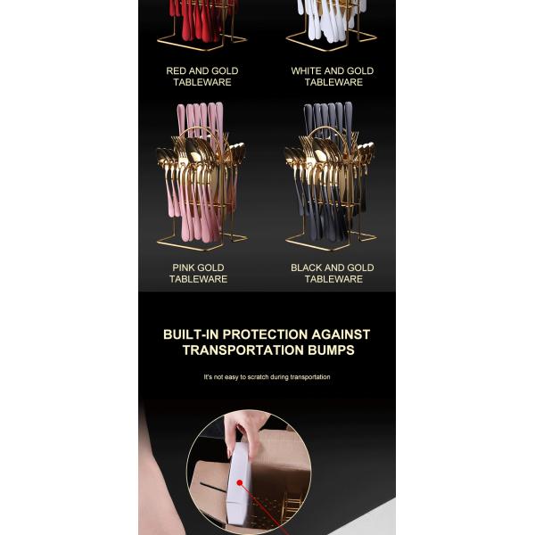 24 Pieces Stainless Steel Cutlery Knife Fork Spoon Flatware Cubiertos with Gift Box