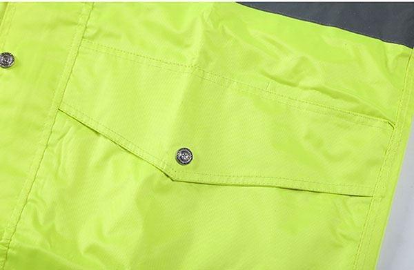 Reflective Raincoat, Classic Raincoat Waterproof Hi Vis Reflective Long Rain Jacket ANSI Class 3 Yellow, 4X-Large