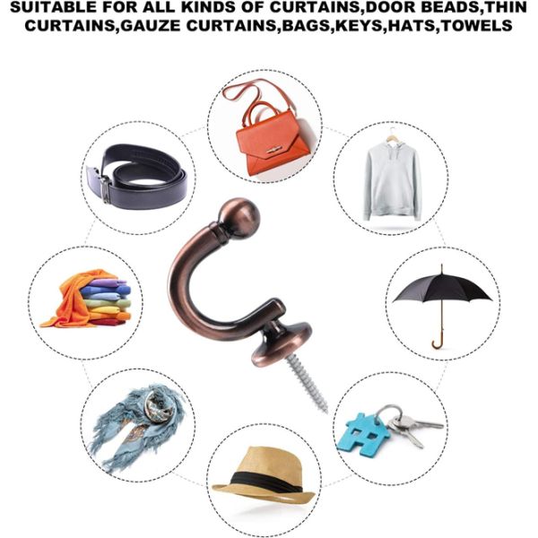 New Design Metal Curtain Tieback Hook for Living Room Curtain Poles Tracks & Accessories