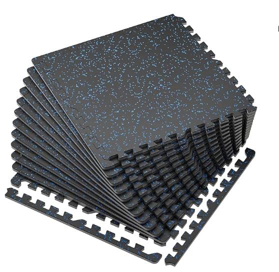 Interlocking Rubber Gym Floor Tiles 1000x1000mm Shock Absorbent
