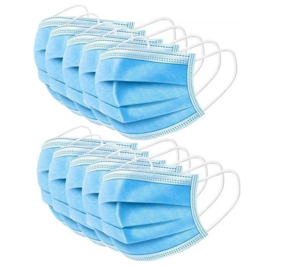3 Ply Earloop Non Woven Mask Disposable Flu Face Mask 17.5 * 9.5cm CE FDA