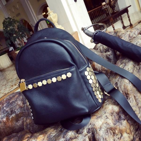 High-Grade Pu Backpack Bags With Leather Rivet Lovely Mini Backpack