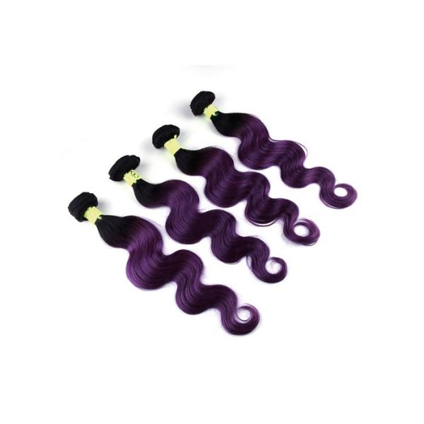 Purple Ombre Virgin Hair Bundles Deep Curly Weave Natural Color Mshere Human Hair