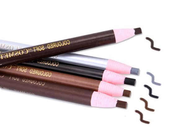 Permanent Makeup 12pcs per box Paper Roll Cosmetics Pull Eyebrow Eyeliner Pencil 5 colors