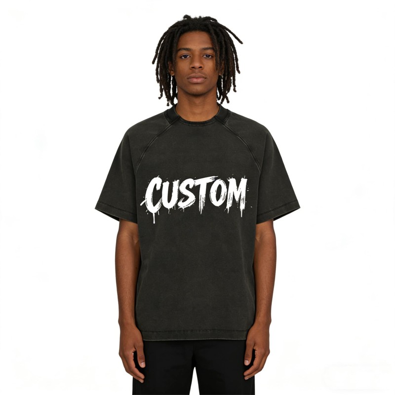 Custom 230GSM Heavyweight Vintage Wash Oversized T-Shirt for Men