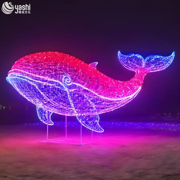 Large Whale Pattern LED Outdoor Lights Customizable for Zoo Halloween