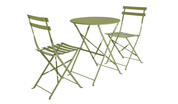 Stylish Metal Steel Garden Set for Patio Garden Cottage W80xD68xH82cm Outdoor Bistro Set