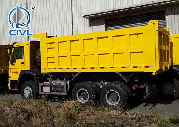 10 Wheels New Heavy Duty Dump Truck 371HP LHD 10 - 25 CBM For Mining Industry yellow color