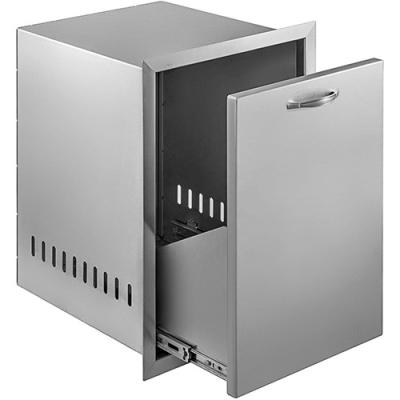 Trash Bin BBQ Storage Drawers Barbecue Narrow Rollout Stainless Steel  20.4