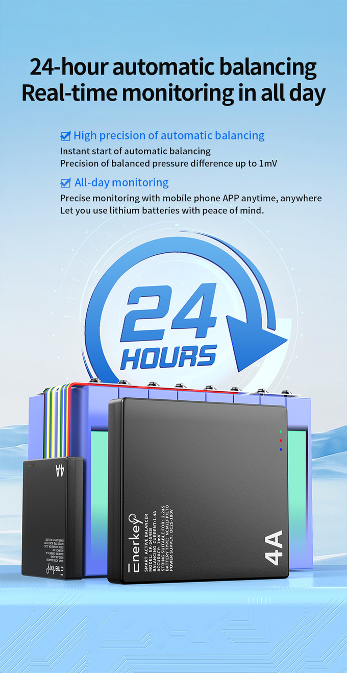 Enerkey 4A 24S LTO умный балансировщик батарей Lifepo4/Li-ion умный балансировщик батарейных ячеек