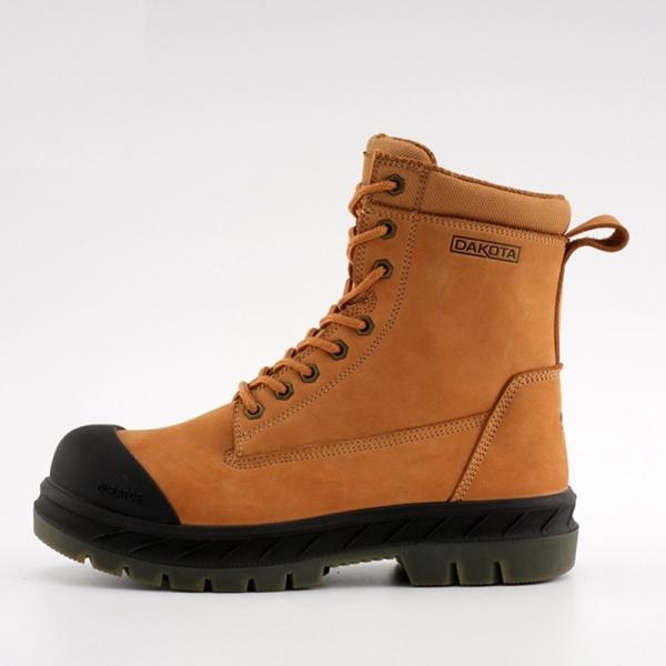 Высокий верхний стальной палец ноги покрывает неподдельные кожаные ботинки работы тенденции моды работает ботинки