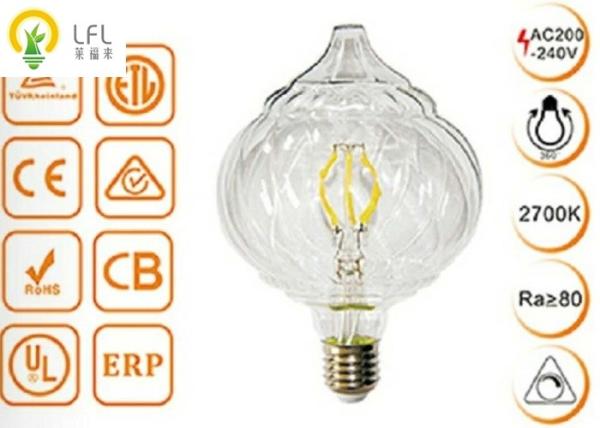 Ampolas conduzidas decorativas de vidro claras, bulbos do candelabro do diodo emissor de luz da abóbora da ponta de Dimmable