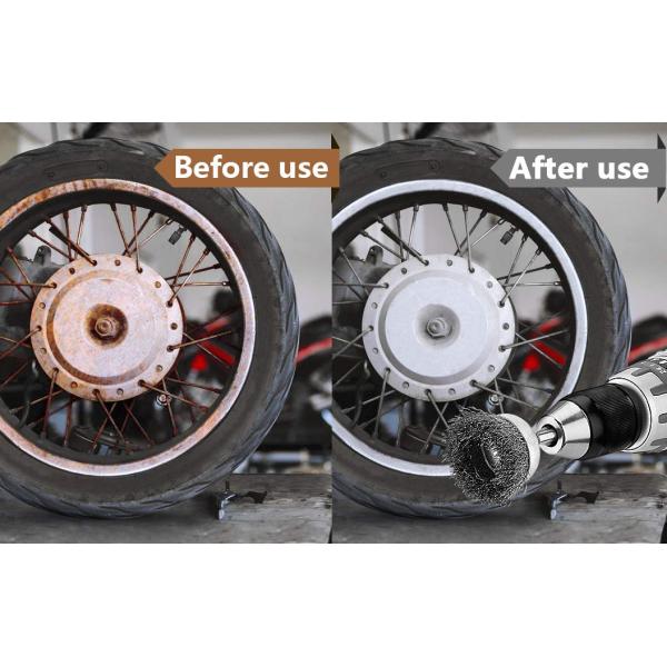 Steel Wire 1.5in Wire Wheel Cup Brush For Drill 1/4In Round Shank