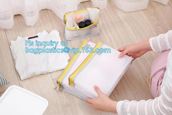 mesh zipper cosmetic bag make up custom high quality bags and cases shopping, Travel Toiletry Pouch Silver Mesh bag