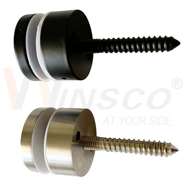 Hairline Black Satin M10 Advertising Screw AISI 304 316 Stainless Steel Standoff Pin Glass Adaptor Fit For 8mm-12mm 24mm
