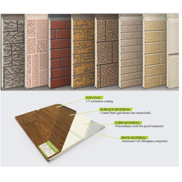 Быстрый установите панель крыши стены сэндвича пены ПУ составную стальную