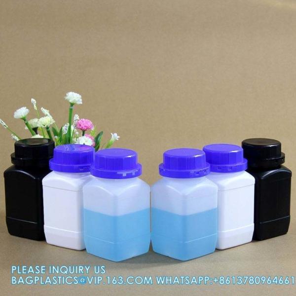 Empty 250 ML 500 ML 1000 ML Wide Mouth Reagent Plastic Square Bottle With Inner Cap
