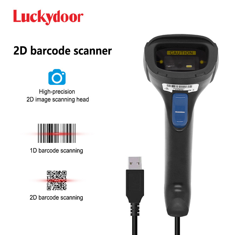 Handheld 2D читатель кода USB 1D QR оружия штрихкода связанный проволокой блоком развертки со стойкой