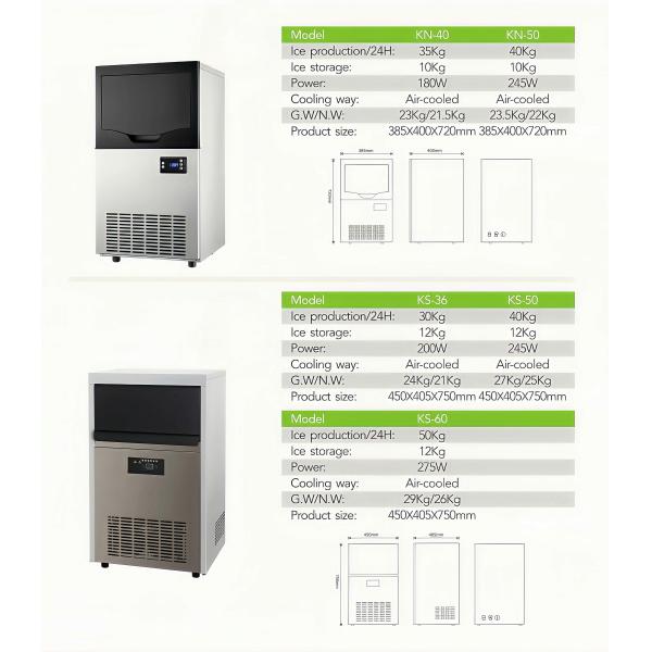 BLG Factory Supply Commercial Cube Ice Making Maker Machine 50kg Per Day Energy Saving Fully Automatic Coffee Shop Bar Square