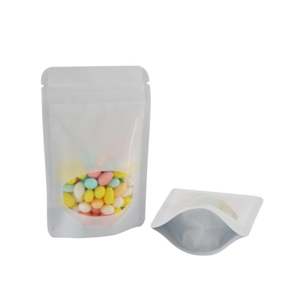 White Standing Zipper BOPP Mylar Smell Proof Bags