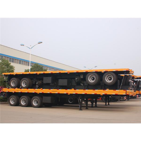Container Loading 4 Axle Semi Trailer , 50 Tons 60 Ton 45 Ft / 40 Foot Flatbed Trailer
