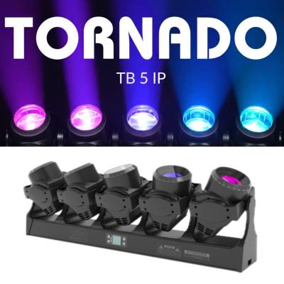 Newest 5 Eyes DMX Tornado 5*120W LED Beam RGBW Moving Head Rotating Light
