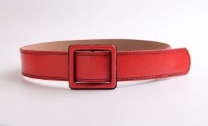 1 7/8" Wide Women's Fashion Leather Belts High Waist Rectangular Stitch - Edged
