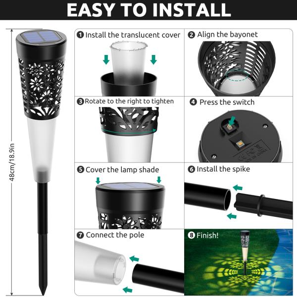 Солнечные садовые прогулочные фонари светодиодные солнечные фонари 3500K теплый белый