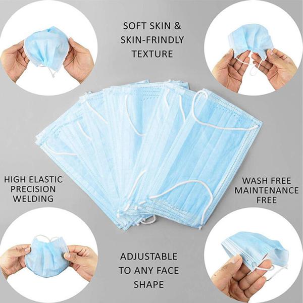 Lightweight Disposable 3 Ply Mask PP Non Woven Fabric Material 17.5*9.5cm OEM / ODM