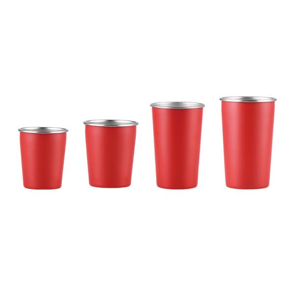 260/350/400/500/600ML tasse de camping en acier inoxydable extérieur à paroi unique sur mesure imprimé tasse de bière en acier inoxydable légère sur mesure étanche à la chute