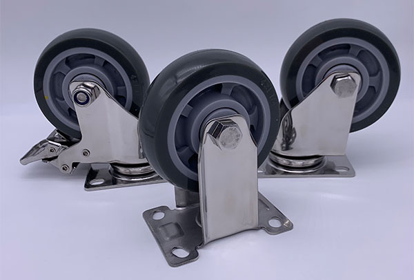 Твердый рицинус проступи PU нержавеющей стали катит 4 дюйма 100mm