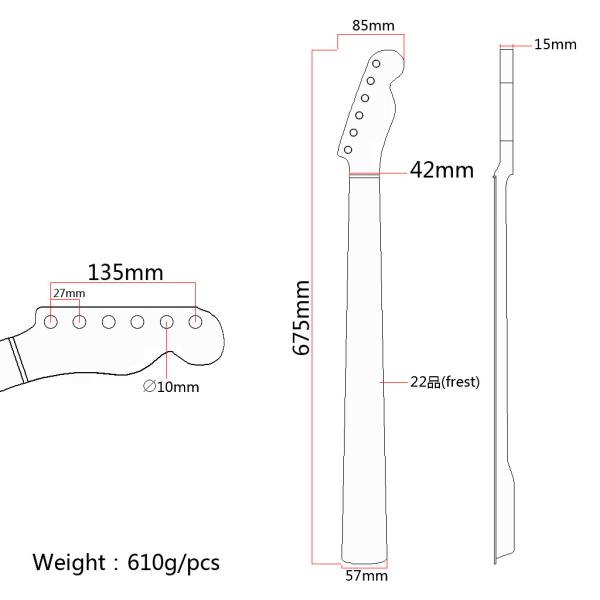 Фингерборд Правая рука 22 Fret Гитара Шесть струн для гитары TL