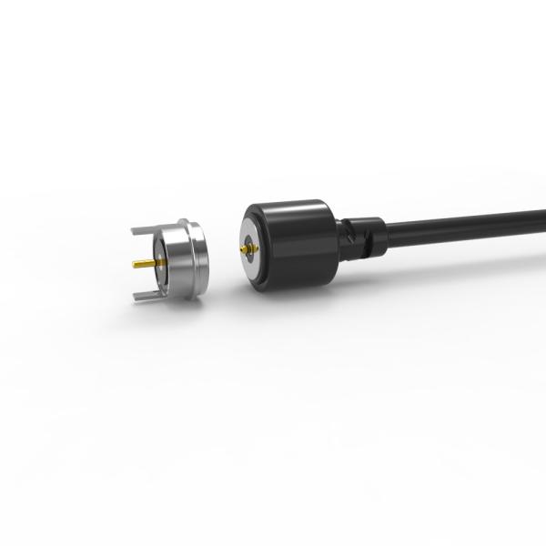 Conector negro 90A chaqueta redonda conector magnético con diseño en forma de T vida mecánica 10000 ciclo Min. Diámetro 8.0mm