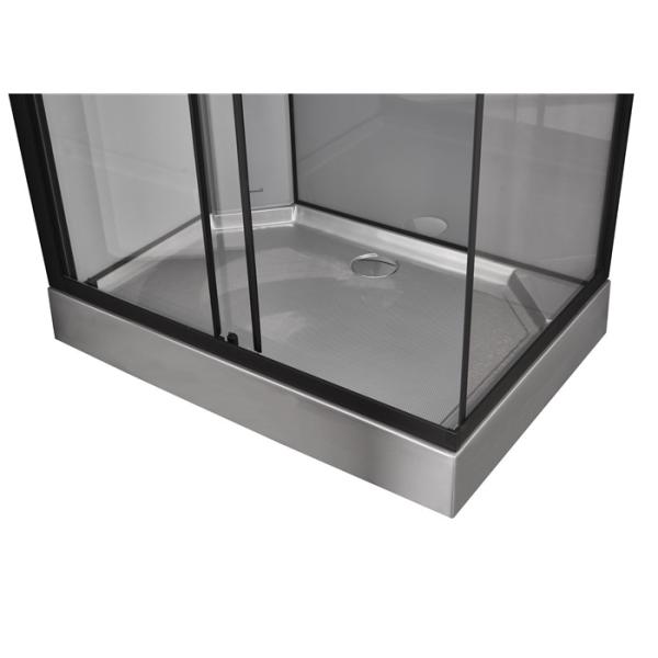 Square Bathroom Shower Cabins black Acrylic ABS Tray black Painted 1200*80*225cm