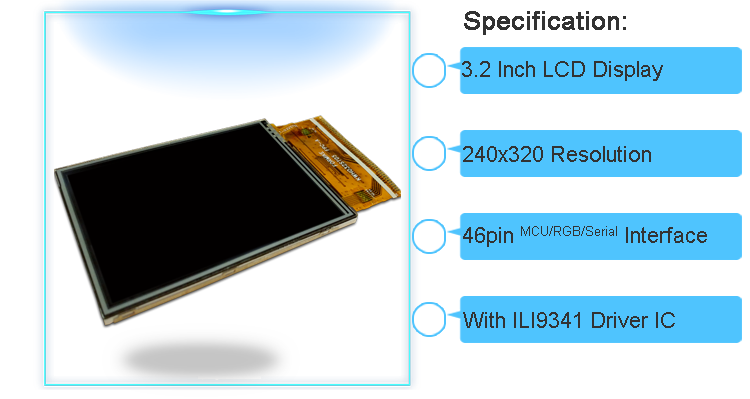 Transmissive RGB MCU 3.2 Inch TFT LCD Touch Screen 240x320 Display SPI Module