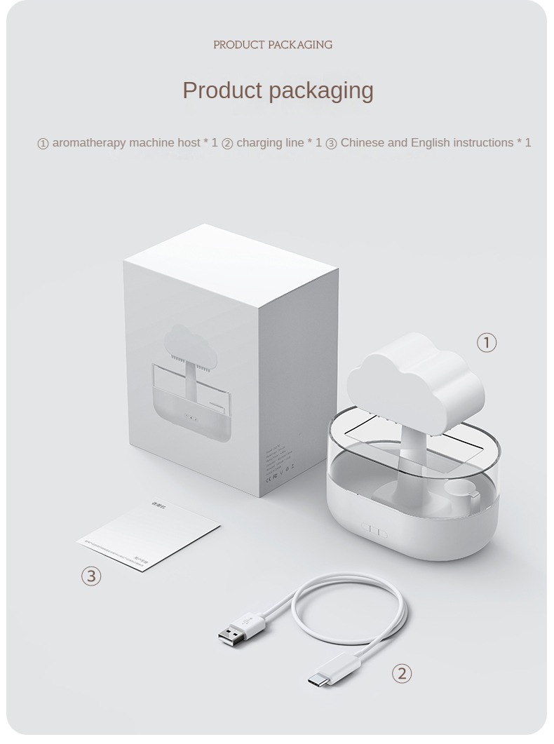 Customized Room Direct Sale Air Essential Oil Ultrasonic Rain Cloud Mushroom Raindrop Aroma Diffuser Humidifier