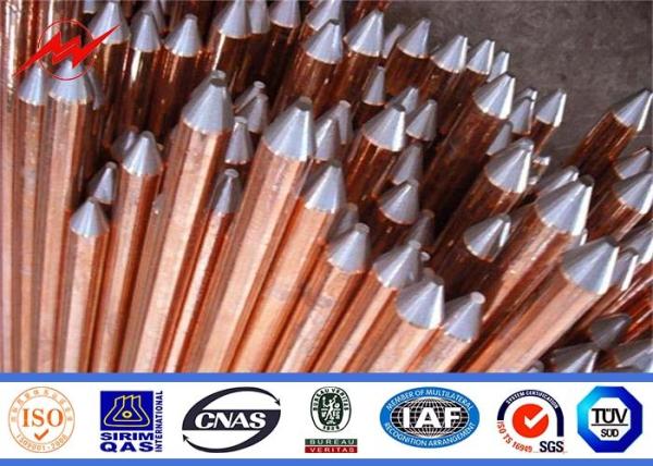 High Conductivity Copper Ground Rod 1/2 5/8 3/4 Threaded Flat Pointed