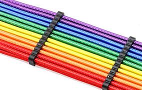 Rainbow Color Power Supply Cable Extension Cord PSU Braided Extension Cable Kits 18AWG Elbow Data Cable Computer
