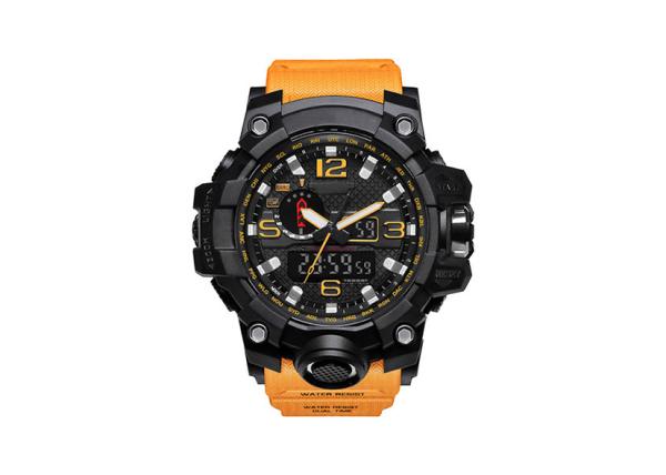 PU Strap Plastic Digital Watch , 50m Waterproof Digital Sports Watches For Men