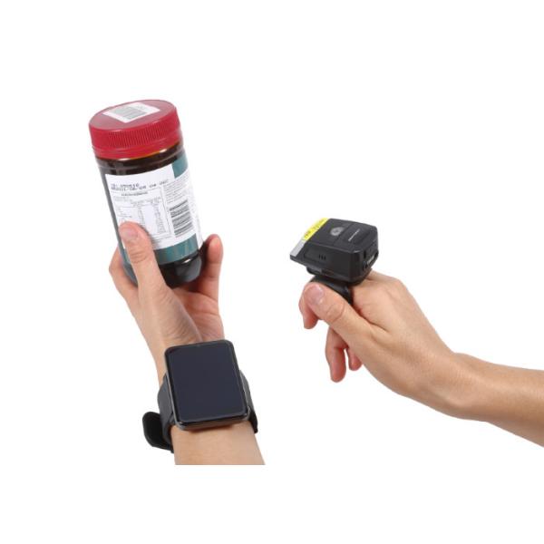 32bits  IOS Android Mini Portable Ring Barcode Scanner Bluetooth With 550mA Battery